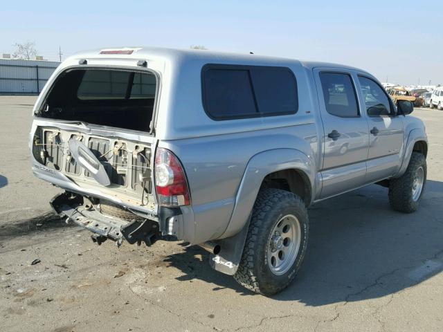 3TMLU4EN7EM134554 - 2014 TOYOTA TACOMA DOU SILVER photo 4