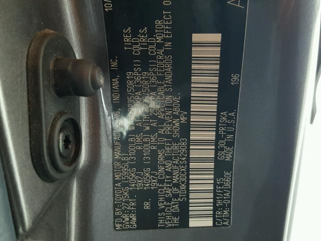 5TDXK3DCXES429083 - 2014 TOYOTA SIENNA SPO SILVER photo 10