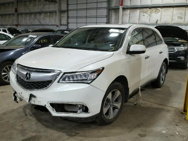 5FRYD3H2XEB007110 - 2014 ACURA MDX WHITE photo 2