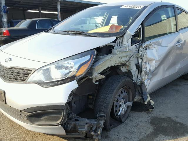 KNADM4A33D6219475 - 2013 KIA RIO LX SILVER photo 9