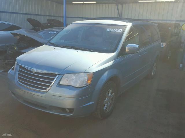 2A8HR54P28R736834 - 2008 CHRYSLER TOWN & COU BLUE photo 2