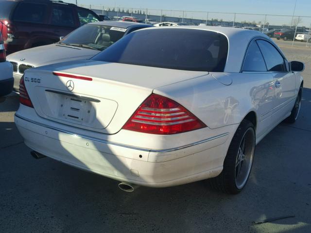 WDBPJ75J92A027019 - 2002 MERCEDES-BENZ CL 500 WHITE photo 4