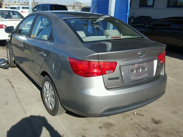 KNAFU4A27A5187471 - 2010 KIA FORTE EX GRAY photo 3