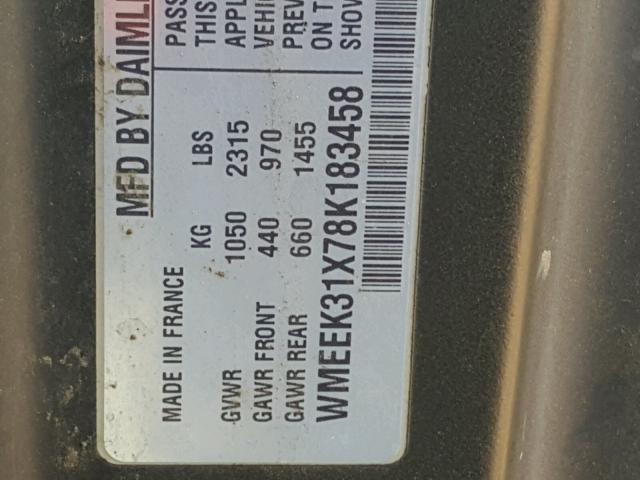 WMEEK31X78K183458 - 2008 SMART FORTWO PAS 黑色 照片 10