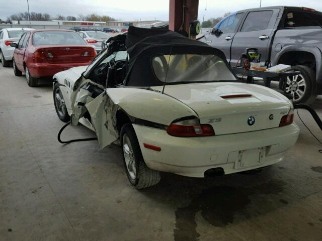 4USCH9348YLG03701 - 2000 BMW Z3 2.3 WHITE photo 3