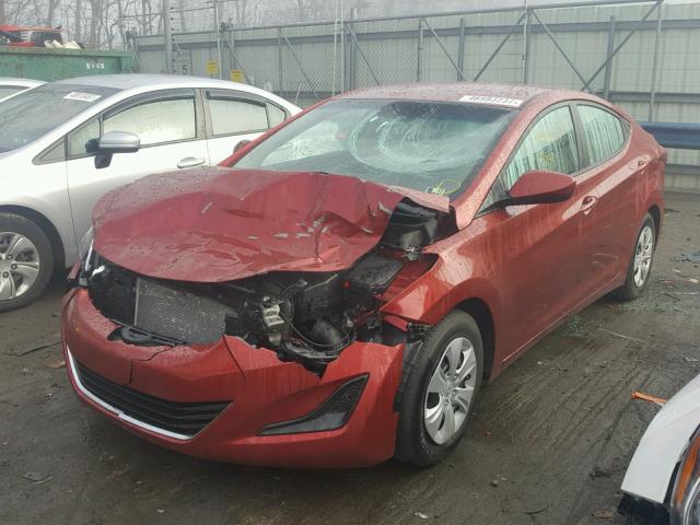 5NPDH4AE2GH761508 - 2016 HYUNDAI ELANTRA SE BURGUNDY photo 2