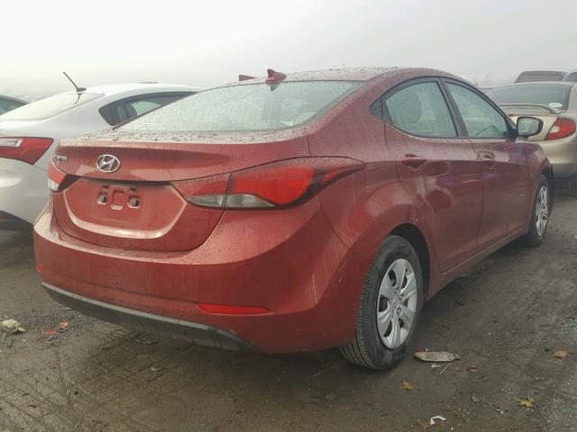 5NPDH4AE2GH761508 - 2016 HYUNDAI ELANTRA SE BURGUNDY photo 4