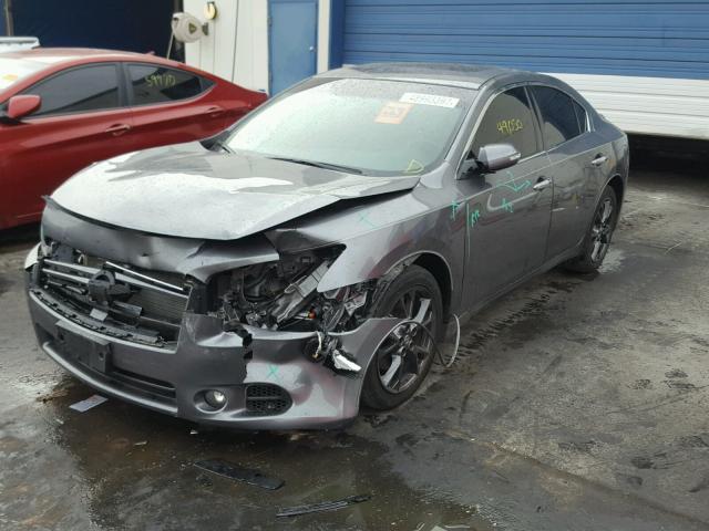 1N4AA5APXEC479307 - 2014 NISSAN MAXIMA S GRAY photo 2