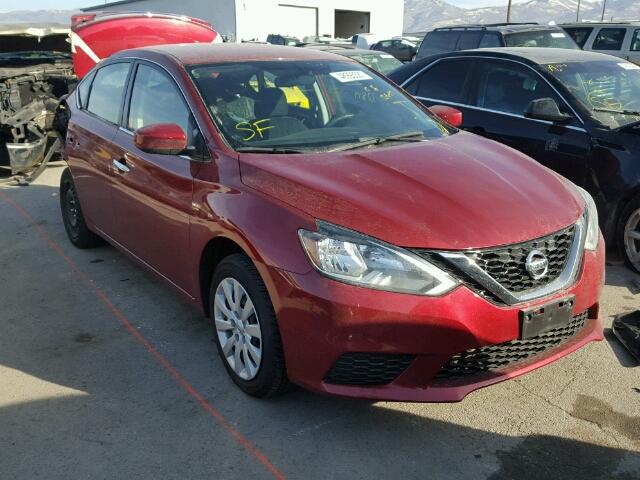 3N1AB7AP7GY241818 - 2016 NISSAN SENTRA S RED photo 1