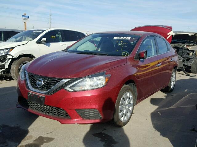 3N1AB7AP7GY241818 - 2016 NISSAN SENTRA S RED photo 2