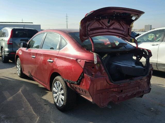 3N1AB7AP7GY241818 - 2016 NISSAN SENTRA S RED photo 3