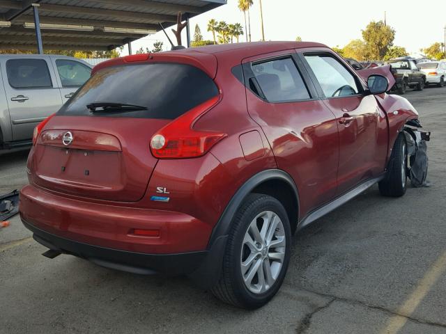 JN8AF5MR1ET354399 - 2014 NISSAN JUKE S RED photo 4