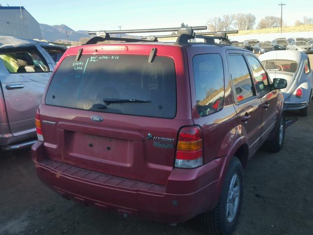 1FMCU59H67KB60532 - 2007 FORD ESCAPE HEV RED photo 4