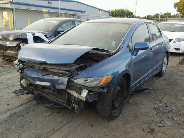 1HGFA16528L087606 - 2008 HONDA CIVIC LX BLUE photo 2