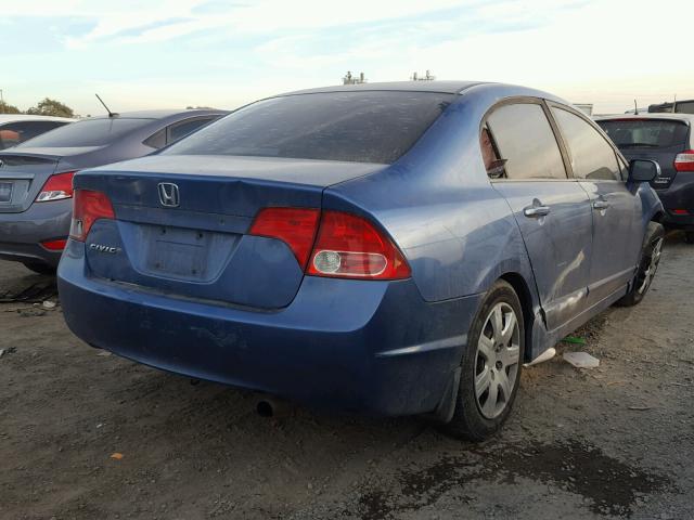 1HGFA16528L087606 - 2008 HONDA CIVIC LX BLUE photo 4