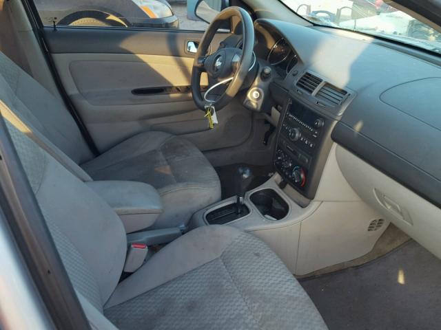 1G1AL55F577266386 - 2007 CHEVROLET COBALT LT SILVER photo 5