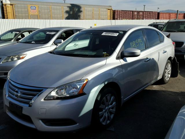 3N1AB7AP6FY226709 - 2015 NISSAN SENTRA S SILVER photo 2