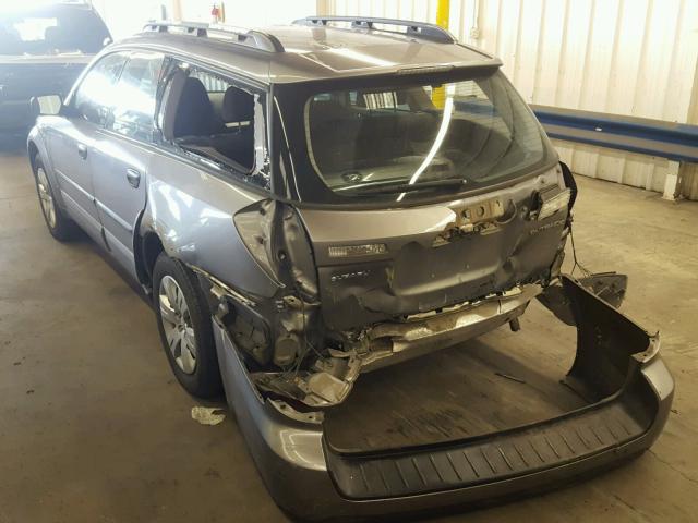 4S4BP60C887360391 - 2008 SUBARU OUTBACK SILVER photo 3