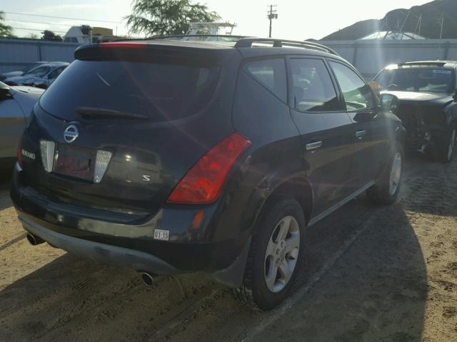 JN8AZ08T15W327654 - 2005 NISSAN MURANO SL BLACK photo 4