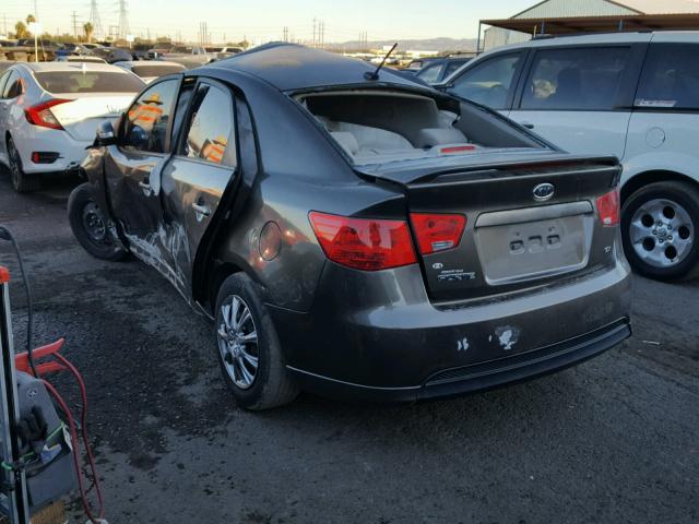 KNAFU4A26A5218628 - 2010 KIA FORTE EX CHARCOAL photo 3