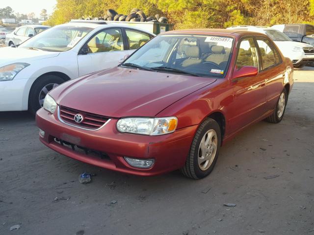 1NXBR12EX1Z479966 - 2001 TOYOTA COROLLA CE RED photo 2