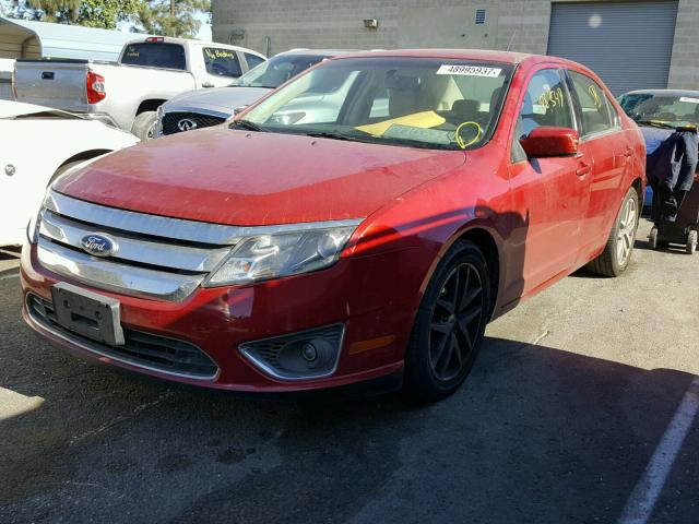 3FAHP0JA1AR334745 - 2010 FORD FUSION SEL RED photo 2