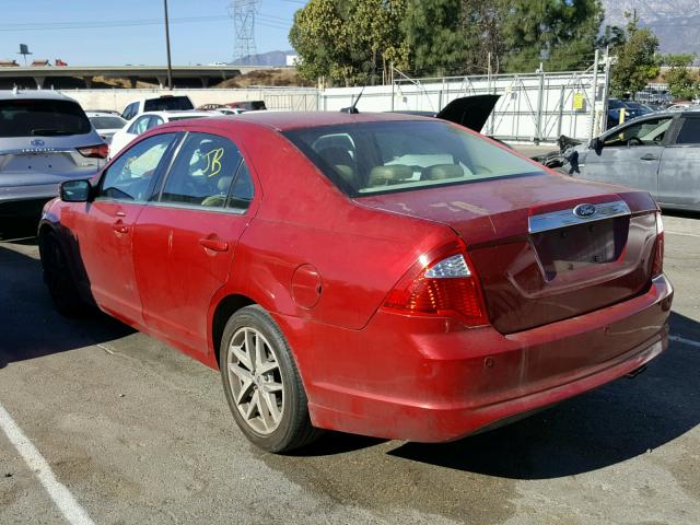 3FAHP0JA1AR334745 - 2010 FORD FUSION SEL RED photo 3