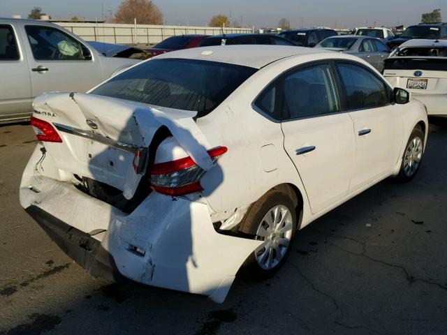 3N1AB7AP8FL681090 - 2015 NISSAN SENTRA S WHITE photo 4