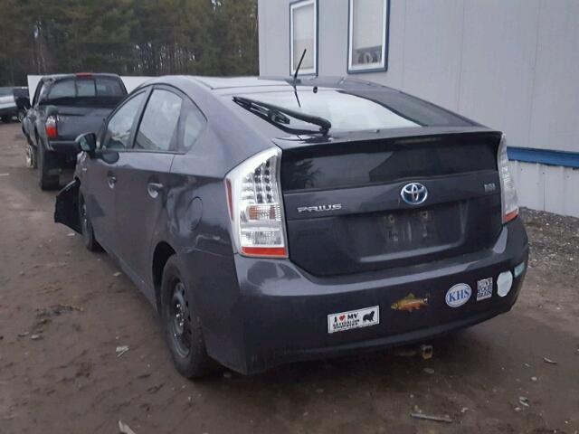 JTDKN3DUXA1229094 - 2010 TOYOTA PRIUS GRAY photo 3