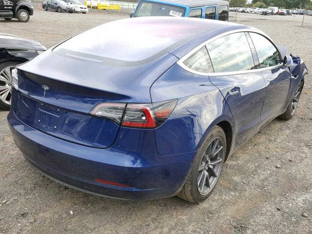 5YJ3E1EA6JF019497 - 2018 TESLA MODEL 3 ლურჯი ფოტო 4