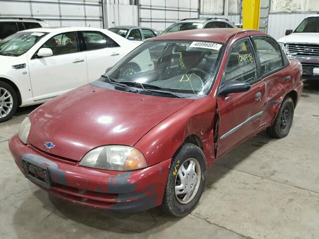 2C1MR5224X6718104 - 1999 CHEVROLET METRO LSI RED photo 2