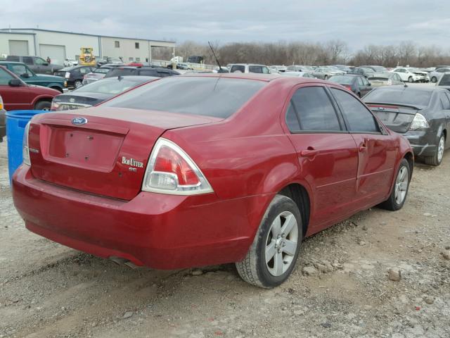 3FAHP07Z57R153489 - 2007 FORD FUSION SE RED photo 4