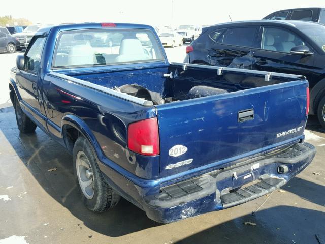 1GCCS14HX38279606 - 2003 CHEVROLET S TRUCK S1 BLUE photo 3