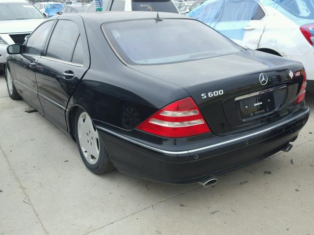 WDBNG78J41A209257 - 2001 MERCEDES-BENZ S 600 BLACK photo 3