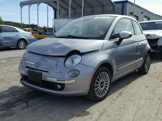 3C3CFFER9FT657384 - 2015 FIAT 500 LOUNGE SILVER photo 2