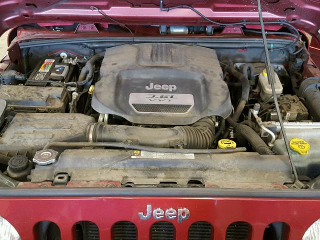 1C4AJWAG5CL151077 - 2012 JEEP WRANGLER S RED photo 7