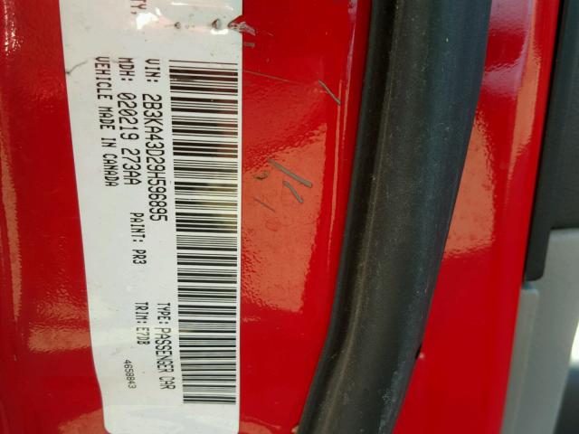 2B3KA43D29H596895 - 2009 DODGE CHARGER RED photo 10