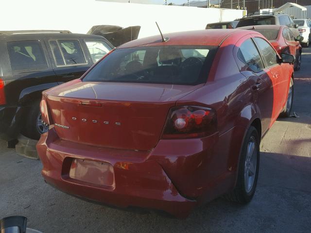 1C3CDZAB0DN645122 - 2013 DODGE AVENGER SE RED photo 4