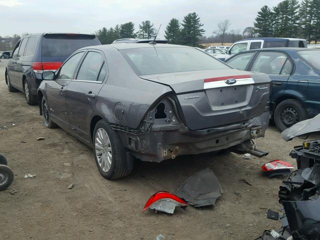 3FADP0L33AR231002 - 2010 FORD FUSION HYB GRAY photo 3