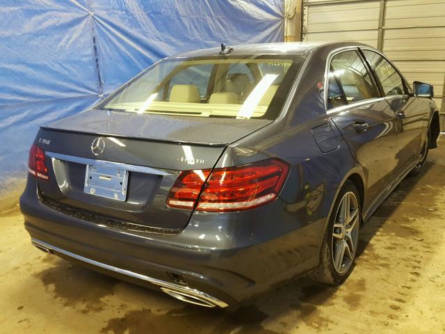 WDDHF8JB3EB044267 - 2014 MERCEDES-BENZ E 350 4MAT BLUE photo 4