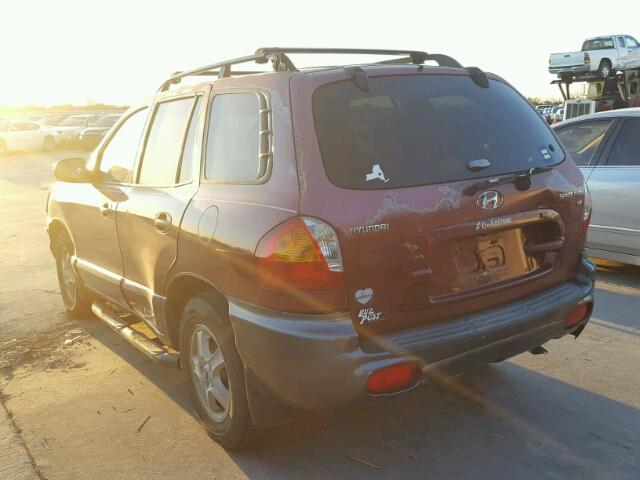 KM8SC13D32U257696 - 2002 HYUNDAI SANTA FE G BURGUNDY photo 3