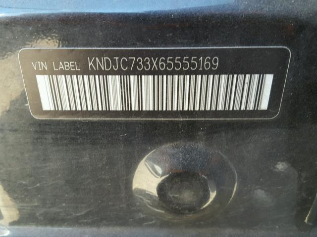 KNDJC733X65555169 - 2006 KIA SORENTO EX BLACK photo 10