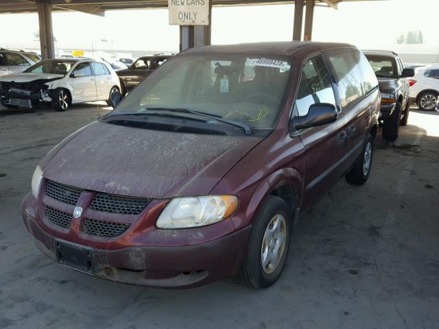 1D4GP25B53B234954 - 2003 DODGE CARAVAN SE MAROON photo 2