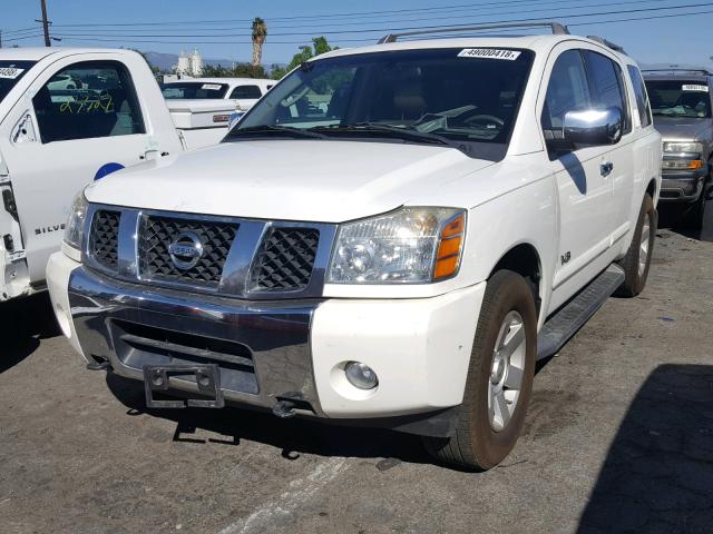 5N1AA08B55N722612 - 2005 NISSAN ARMADA SE WHITE photo 2