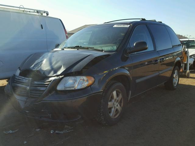 1D4GP45R67B112621 - 2007 DODGE CARAVAN SX BLACK photo 2