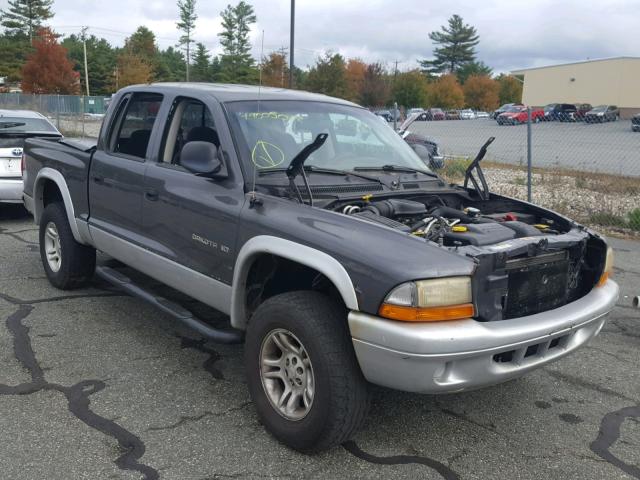 1B7HG48X82S544325 - 2002 DODGE DAKOTA QUA GRAY photo 1