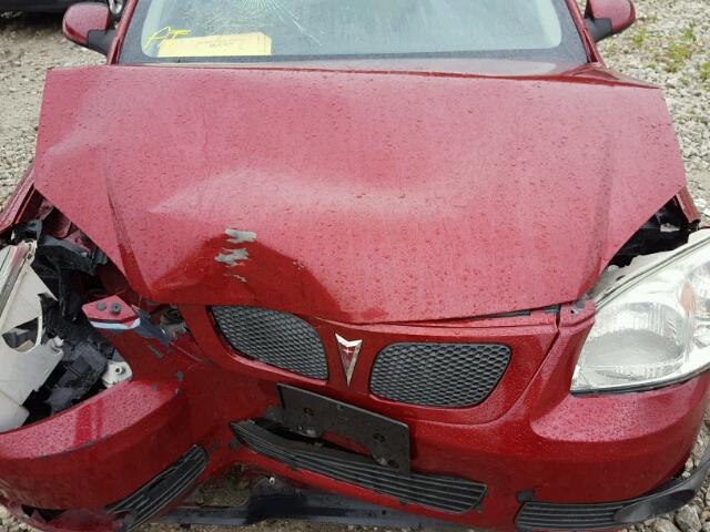 1G2AL55F377264082 - 2007 PONTIAC G5 SE RED photo 7