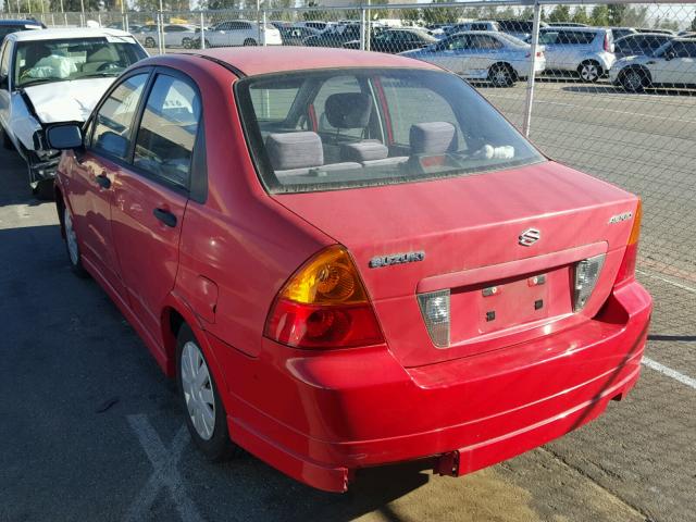 JS2RA61S945200719 - 2004 SUZUKI AERIO S RED photo 3