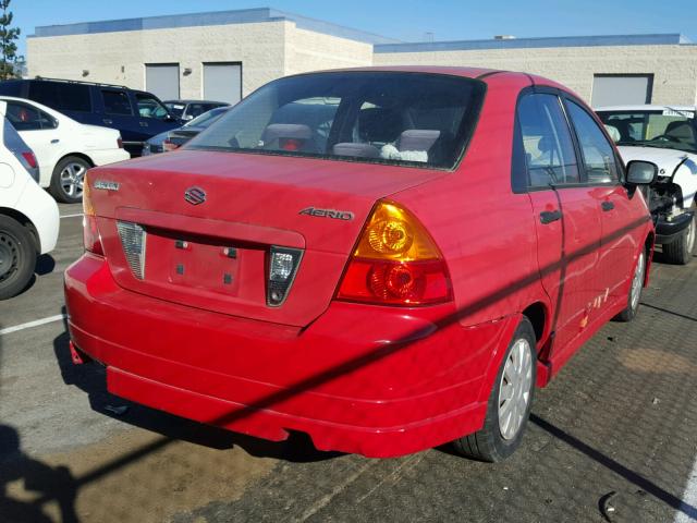 JS2RA61S945200719 - 2004 SUZUKI AERIO S RED photo 4