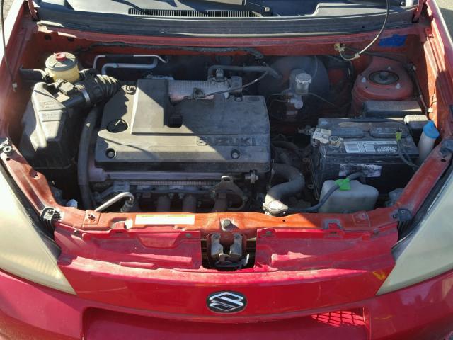 JS2RA61S945200719 - 2004 SUZUKI AERIO S RED photo 7